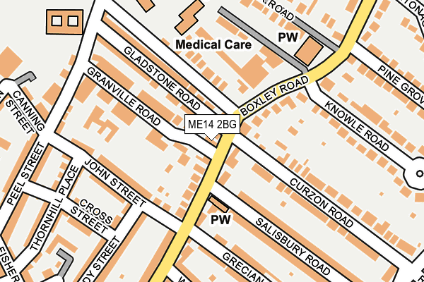 ME14 2BG map - OS OpenMap – Local (Ordnance Survey)