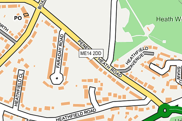 ME14 2DD map - OS OpenMap – Local (Ordnance Survey)