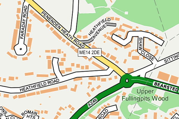 ME14 2DE map - OS OpenMap – Local (Ordnance Survey)