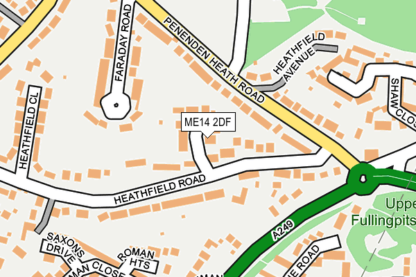 ME14 2DF map - OS OpenMap – Local (Ordnance Survey)