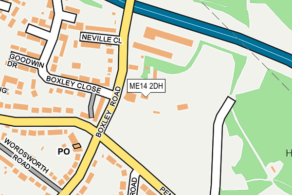 ME14 2DH map - OS OpenMap – Local (Ordnance Survey)