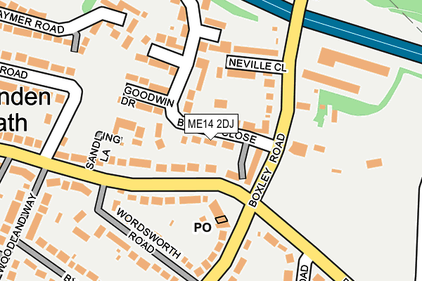 ME14 2DJ map - OS OpenMap – Local (Ordnance Survey)