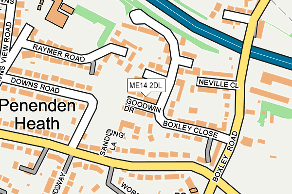 ME14 2DL map - OS OpenMap – Local (Ordnance Survey)