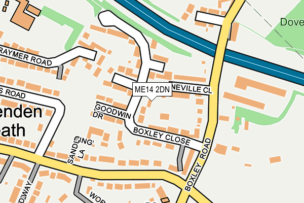 ME14 2DN map - OS OpenMap – Local (Ordnance Survey)