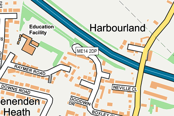 ME14 2DP map - OS OpenMap – Local (Ordnance Survey)