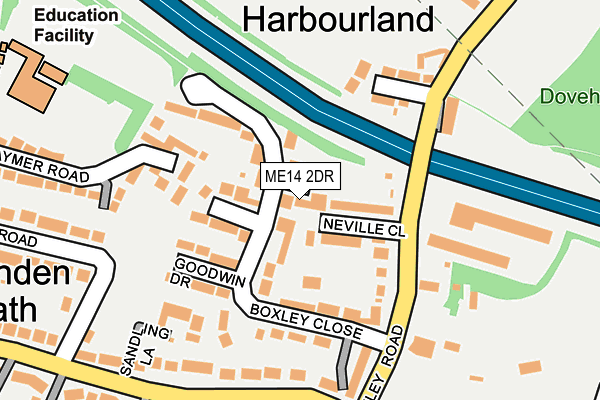 ME14 2DR map - OS OpenMap – Local (Ordnance Survey)