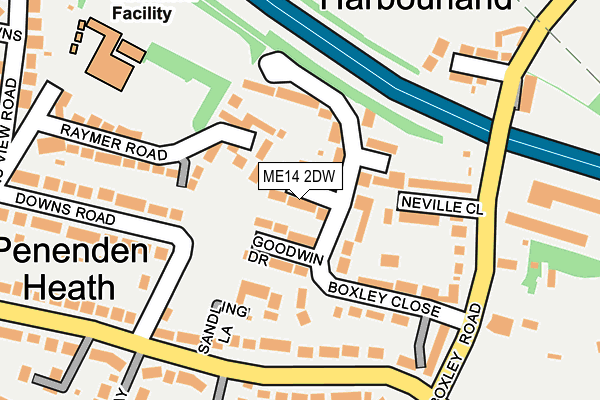 ME14 2DW map - OS OpenMap – Local (Ordnance Survey)