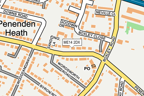 ME14 2DX map - OS OpenMap – Local (Ordnance Survey)