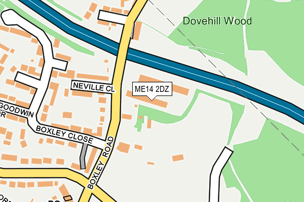 ME14 2DZ map - OS OpenMap – Local (Ordnance Survey)