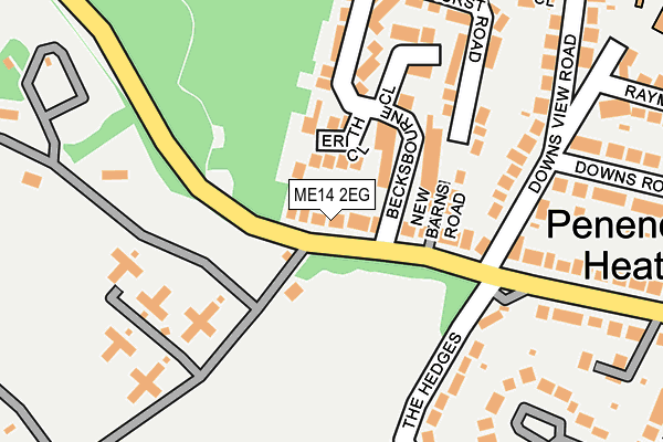 ME14 2EG map - OS OpenMap – Local (Ordnance Survey)