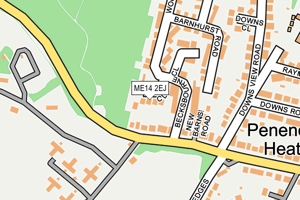 ME14 2EJ map - OS OpenMap – Local (Ordnance Survey)