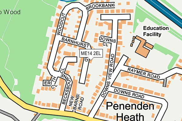 ME14 2EL map - OS OpenMap – Local (Ordnance Survey)