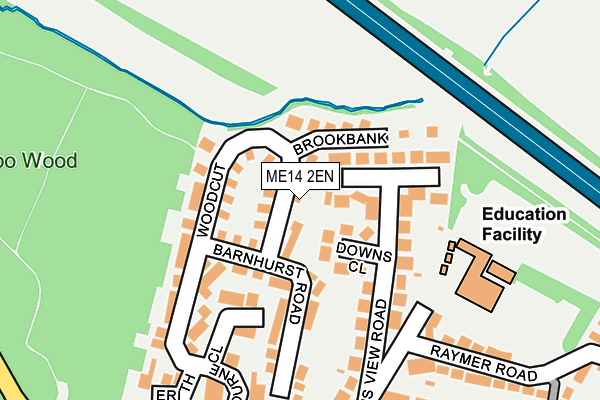 ME14 2EN map - OS OpenMap – Local (Ordnance Survey)