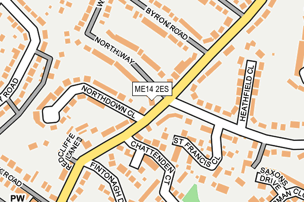 ME14 2ES map - OS OpenMap – Local (Ordnance Survey)