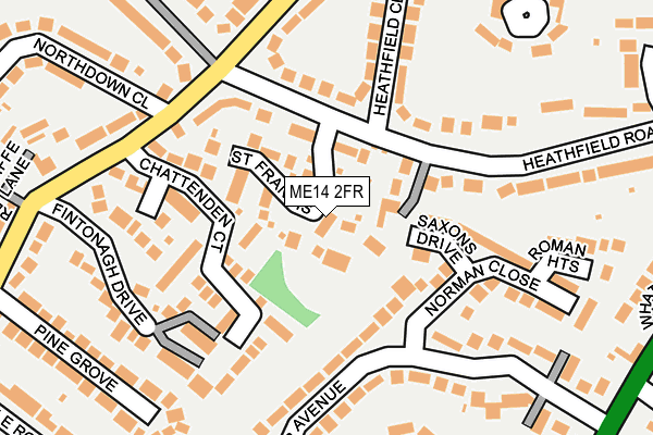 ME14 2FR map - OS OpenMap – Local (Ordnance Survey)