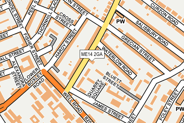 ME14 2GA map - OS OpenMap – Local (Ordnance Survey)