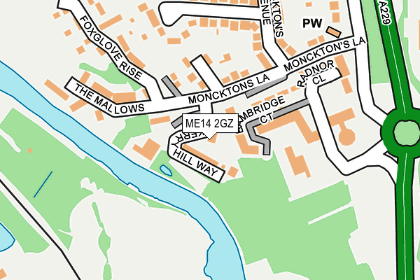 ME14 2GZ map - OS OpenMap – Local (Ordnance Survey)