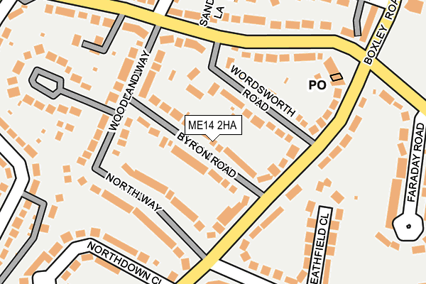 ME14 2HA map - OS OpenMap – Local (Ordnance Survey)