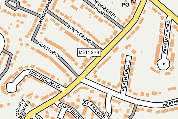 ME14 2HB map - OS OpenMap – Local (Ordnance Survey)