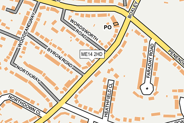 ME14 2HD map - OS OpenMap – Local (Ordnance Survey)