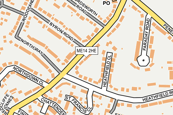 ME14 2HE map - OS OpenMap – Local (Ordnance Survey)