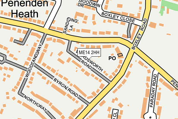 ME14 2HH map - OS OpenMap – Local (Ordnance Survey)