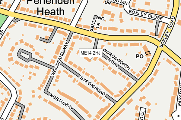 ME14 2HJ map - OS OpenMap – Local (Ordnance Survey)