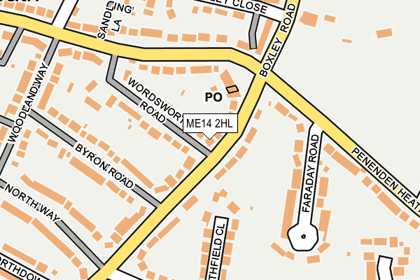 ME14 2HL map - OS OpenMap – Local (Ordnance Survey)