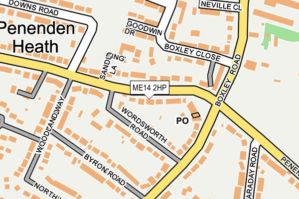 ME14 2HP map - OS OpenMap – Local (Ordnance Survey)