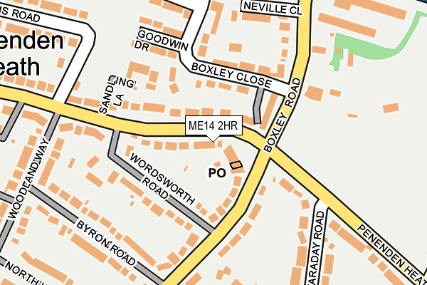 ME14 2HR map - OS OpenMap – Local (Ordnance Survey)