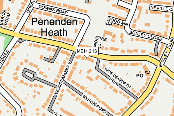 ME14 2HS map - OS OpenMap – Local (Ordnance Survey)