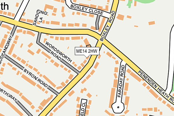 ME14 2HW map - OS OpenMap – Local (Ordnance Survey)