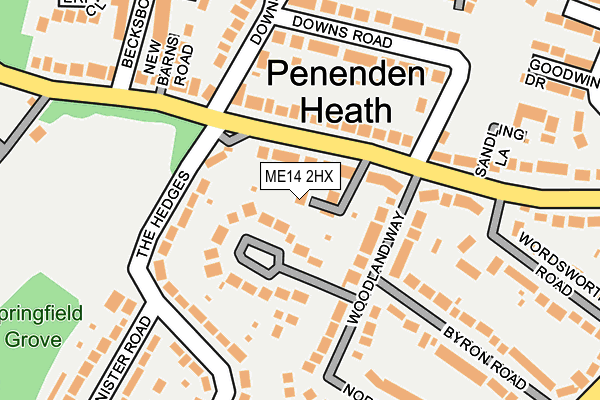 ME14 2HX map - OS OpenMap – Local (Ordnance Survey)