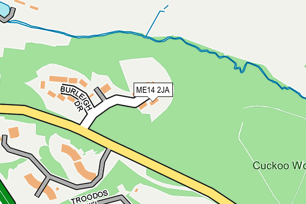 ME14 2JA map - OS OpenMap – Local (Ordnance Survey)