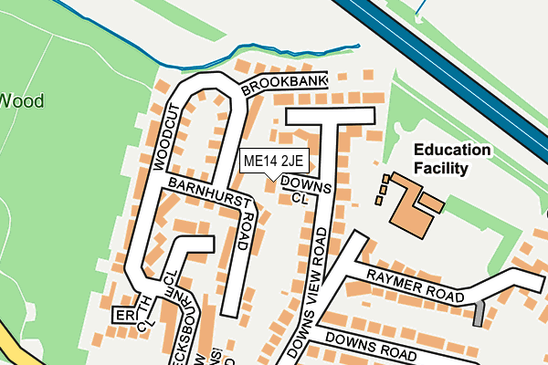 ME14 2JE map - OS OpenMap – Local (Ordnance Survey)