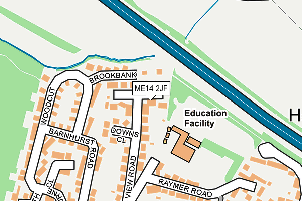 ME14 2JF map - OS OpenMap – Local (Ordnance Survey)