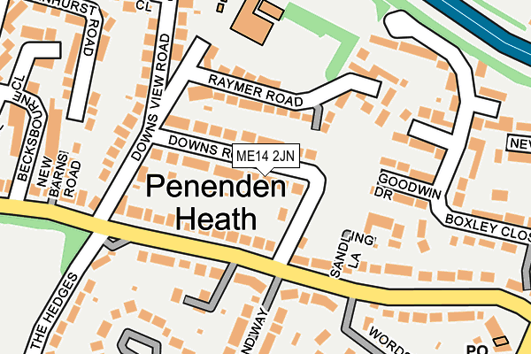 ME14 2JN map - OS OpenMap – Local (Ordnance Survey)