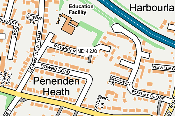 ME14 2JQ map - OS OpenMap – Local (Ordnance Survey)