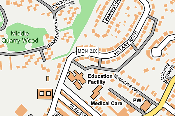 ME14 2JX map - OS OpenMap – Local (Ordnance Survey)