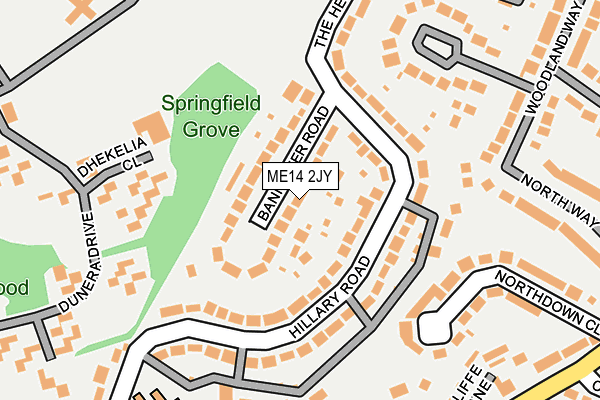 ME14 2JY map - OS OpenMap – Local (Ordnance Survey)