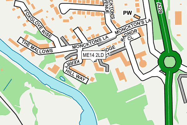 ME14 2LD map - OS OpenMap – Local (Ordnance Survey)