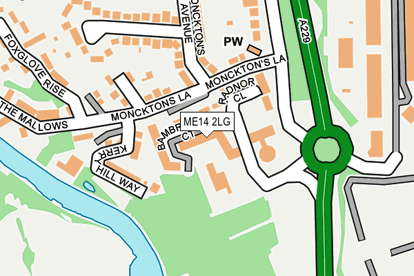 ME14 2LG map - OS OpenMap – Local (Ordnance Survey)