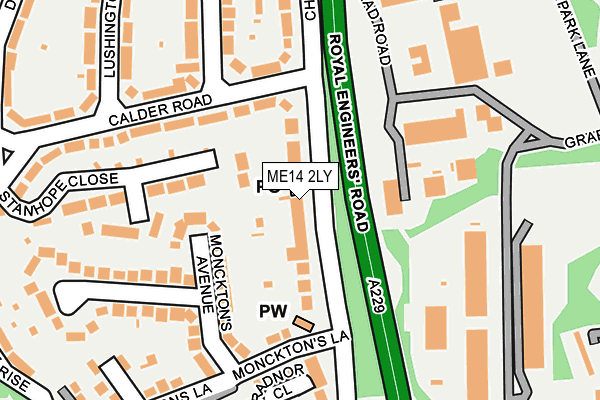 ME14 2LY map - OS OpenMap – Local (Ordnance Survey)