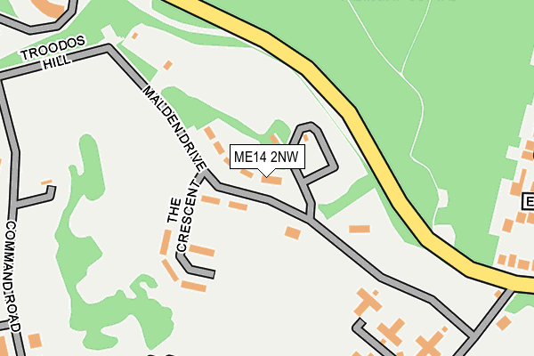 ME14 2NW map - OS OpenMap – Local (Ordnance Survey)