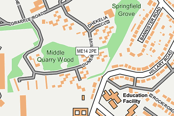 ME14 2PE map - OS OpenMap – Local (Ordnance Survey)