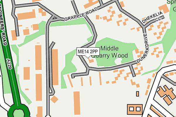 ME14 2PP map - OS OpenMap – Local (Ordnance Survey)