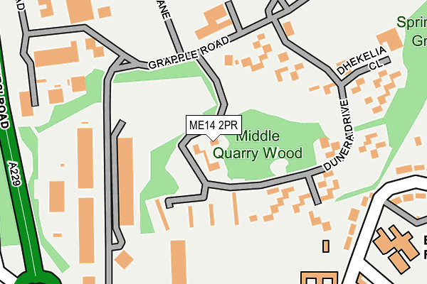 ME14 2PR map - OS OpenMap – Local (Ordnance Survey)