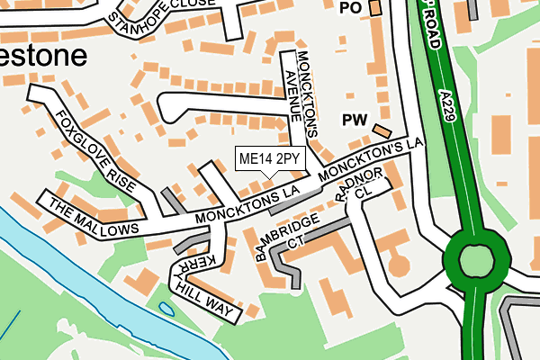 ME14 2PY map - OS OpenMap – Local (Ordnance Survey)