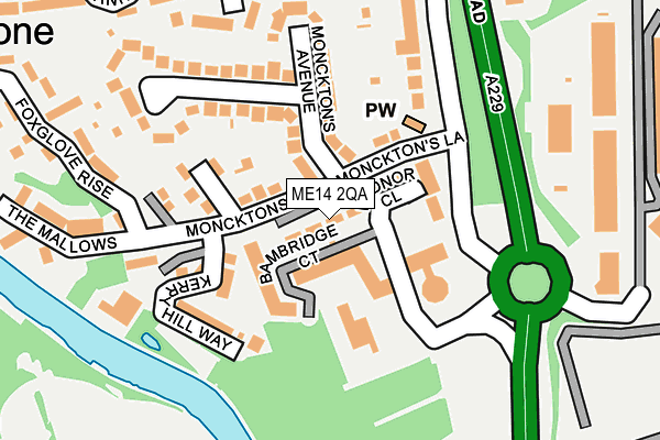 ME14 2QA map - OS OpenMap – Local (Ordnance Survey)