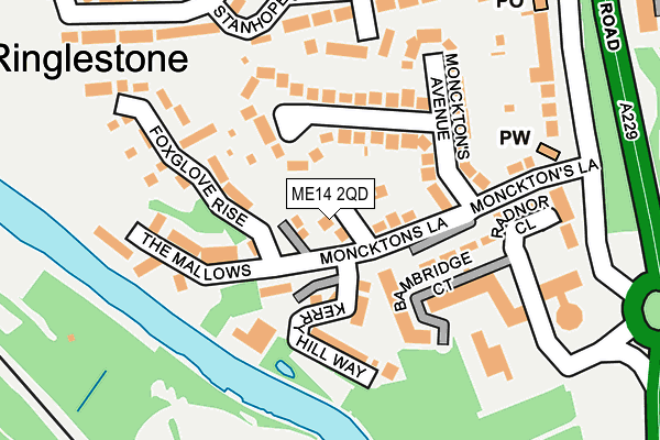 ME14 2QD map - OS OpenMap – Local (Ordnance Survey)